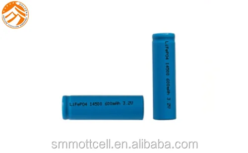 IFR14500 3.2V 600mAh con una batería de 4 pulgadas 4