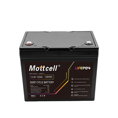 1280Wh de peso ligero 12V LiFePO4 Batería recargable 100Ah Fuente de alimentación Lifepo4 con protección IP67